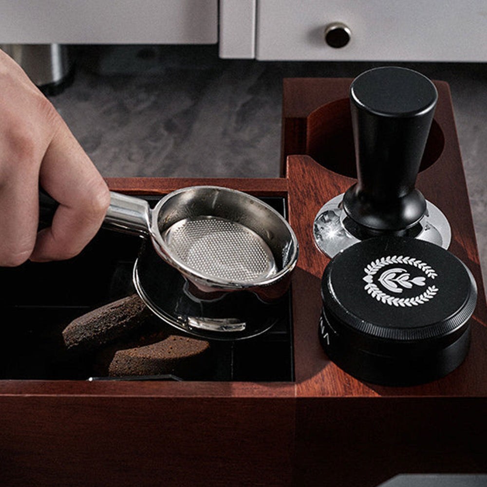 
                      
                        Natural Walnut Coffee Tamping & Portafilter Holder Station
                      
                    