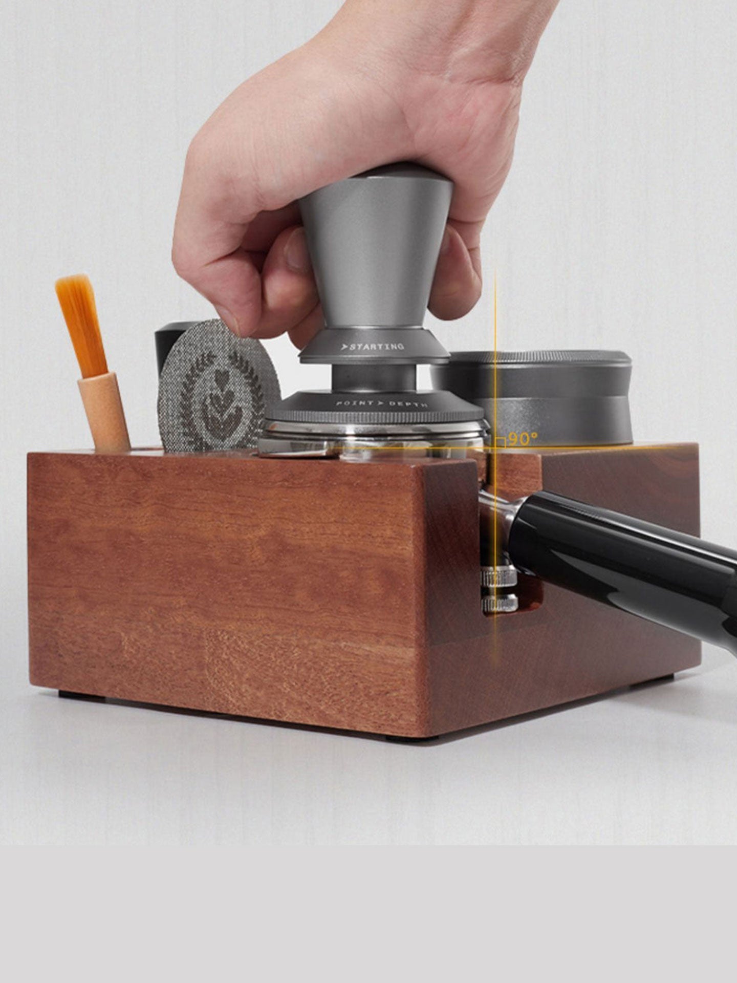 Minimalist Espresso Tamping & Portafilter Station
