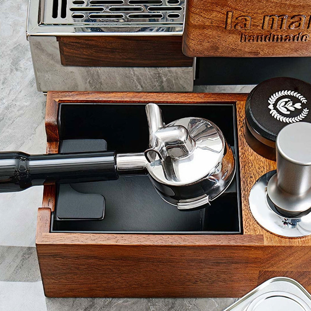 Natural Walnut Knock Box & Tamping Station