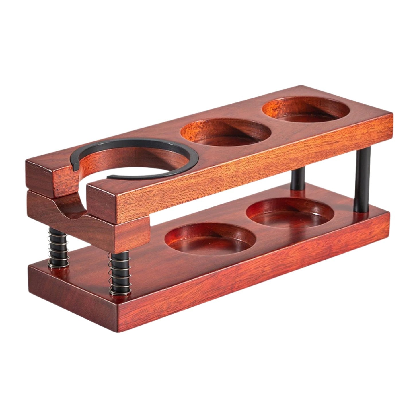 Natural Walnut Coffee Distributor, Tamper, and Portafilter Holder