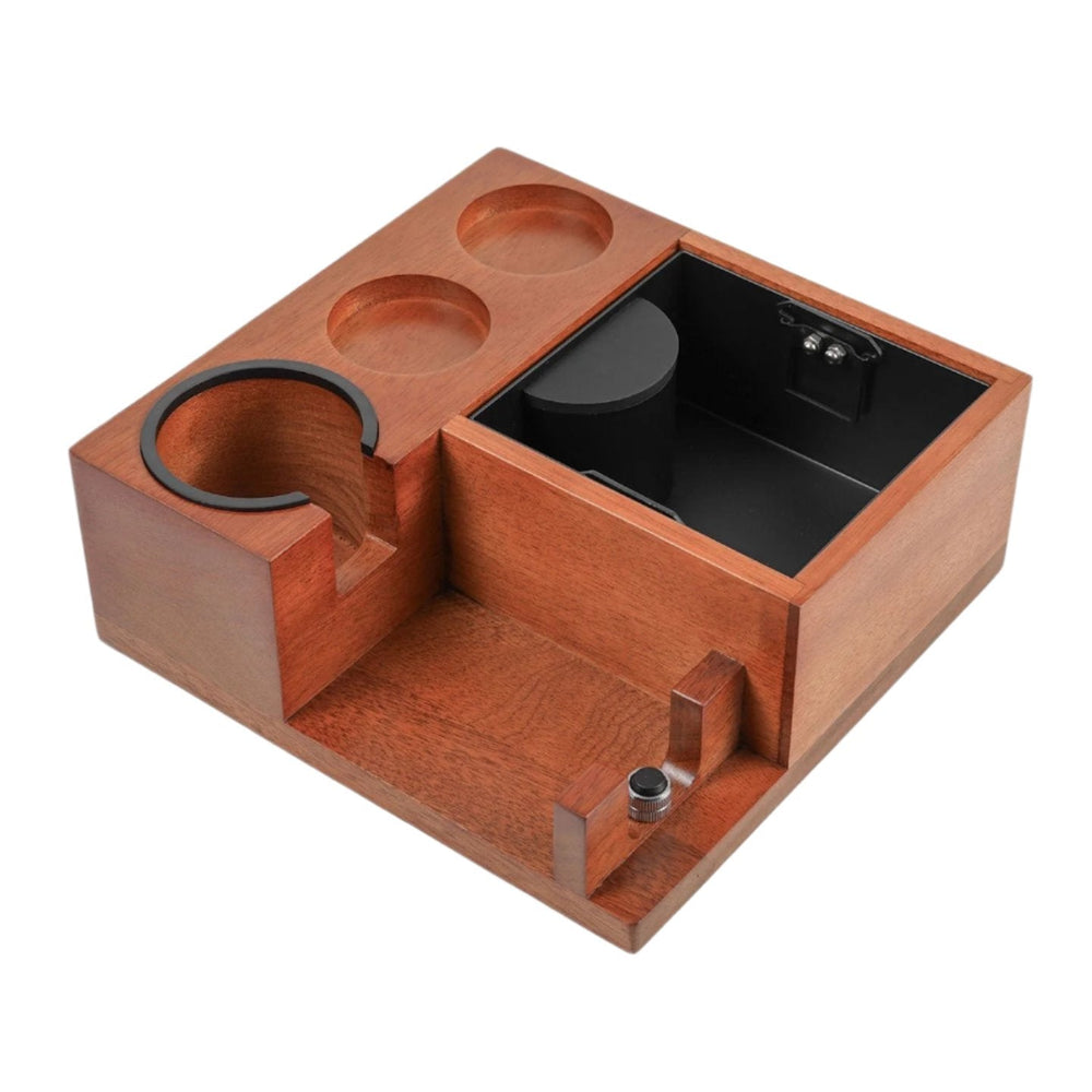 Natural Walnut Coffee Tamping & Portafilter Holder Station